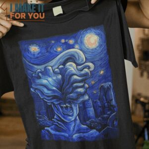 Starry Clicker Starry Night The Last Of Us Mashup T-Shirt, Funny Halloween Graphic Tees for Men