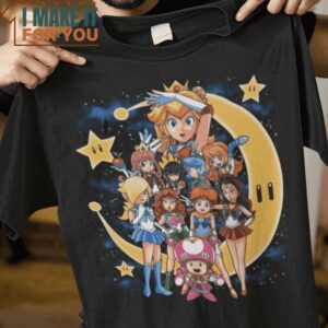 Super Sailor Sailor Moon Super Mario Bros Mashup T-Shirt, Funny Halloween Graphic Tees for Men