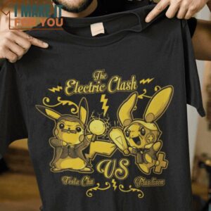 The Electric Clash Pokemon T-Shirt, Funny Halloween Graphic Tees for Men