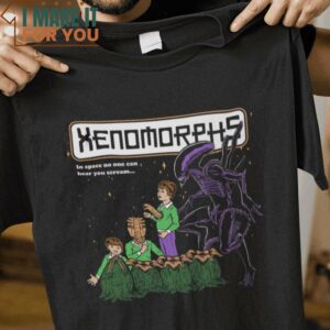 Xenomorphs Story Alien Animorphs Mashup T-Shirt, Funny Halloween Graphic Tees for Men