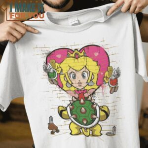 Princess Graffiti Princess Peach Super Mario T-Shirt, Funny Halloween Graphic Tees for Men