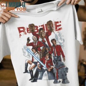 REBELDE Star Wars Characters T-Shirt, Funny Halloween Graphic Tees for Men