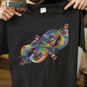 Infinity Race Super Mario T-Shirt, Best Halloween Graphic Tees for Men