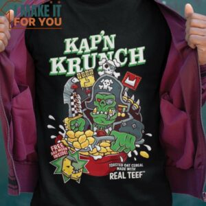 Kap’N Krunch Ragnar Blackmane Cereal T-Shirt, Best Halloween Graphic Tees for Men