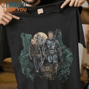 Last Mandalorian The Last of Us T-Shirt, Best Halloween Graphic Tees for Men