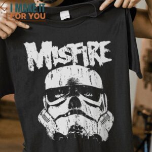 Misfire Misfits Stormtrooper Star Wars Mashup T-Shirt, Best Halloween Graphic Tees for Men