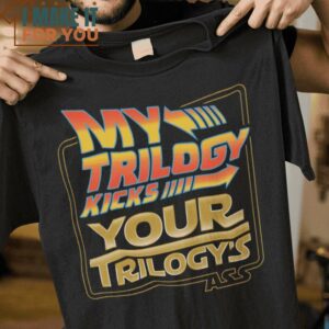 My Tri Kicks Your Tri Back to the Future T-Shirt, Best Halloween Graphic Tees for Men