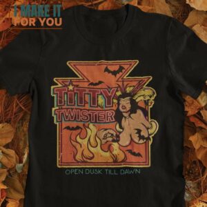 Open Dusk Til Dawn Horror T-Shirt, Best Halloween Graphic Tees for Men