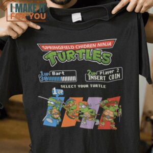 SCNT The Simpsons Teenage Mutant Ninja Turtles Mashup T-Shirt, Best Halloween Graphic Tees for Men