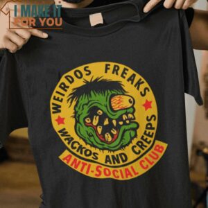 Weirdos Freaks Wackos and Creeps Rat Fink T-Shirt, Best Halloween Graphic Tees for Men