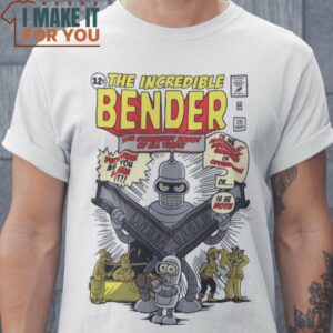 The Incredible Bender Incredible Hulk Futurama Bender Mashup T-Shirt, Best Halloween Graphic Tees for Men