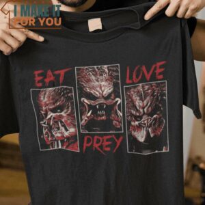 Eat Prey Love Predator T-Shirt, Trendiest Halloween Graphic Tees for Men