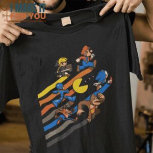 High Score Streak Video Game Characters T-Shirt, Trendiest Halloween Graphic Tees for Men