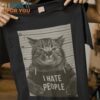 I Hate People Cat T-Shirt, Trendiest Halloween Graphic Tees for Men