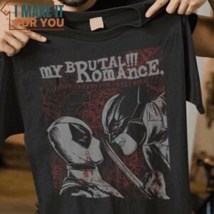 My Brutal Romance My Chemical Romance Deadpool and Wolverine T-Shirt, Trendiest Halloween Graphic Tees for Men