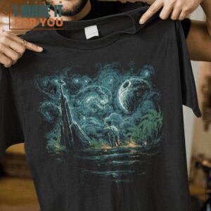 SW Starry Night Star Wars Mashup T-Shirt, Trendiest Halloween Graphic Tees for Men
