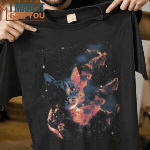 Space Cat Pillars of Creation Cat T-Shirt, Trendiest Halloween Graphic Tees for Men