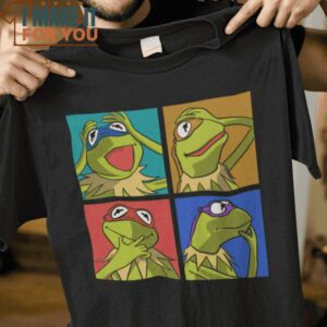 Teenage Mutant Ninja Kermit The Muppets T-Shirt, Trendiest Halloween Graphic Tees for Men