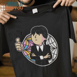 Wednesday Vault Vault Boy Thing and Wednesday Addams T-Shirt, Trendiest Halloween Graphic Tees for Men