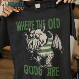 Where The Old Gods Are Where the Wild Things Are T-Shirt, Trendiest Halloween Graphic Tees for Men