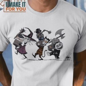 Lock Shock And Barrel The Nightmare Before Christmas T-Shirt, Trendiest Halloween Graphic Tees for Men