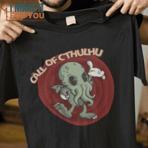 Call Of Cthulhu Looney Tunes Cthulhu Mashup T-Shirt, Unique Halloween Graphic Tees for Men