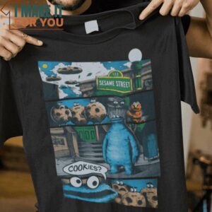 Cookies Cookie Monster The Muppets T-Shirt, Unique Halloween Graphic Tees for Men