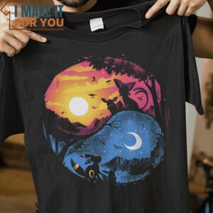 Day Night Evolution Pokemon T-Shirt, Unique Halloween Graphic Tees for Men
