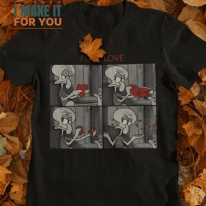 F-Love Squidward SpongeBob SquarePants T-Shirt, Unique Halloween Graphic Tees for Men