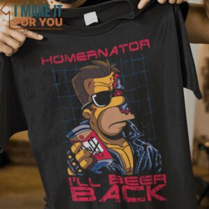 Homernator Homer Simpson The Simpsons T-Shirt, Unique Halloween Graphic Tees for Men