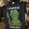 I Choose V Kermit the Frog The Muppets T-Shirt, Unique Halloween Graphic Tees for Men