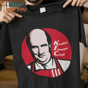 Kevin’s Famous Chili KFC Logo The Office Mashup T-Shirt, Unique Halloween Graphic Tees for Men