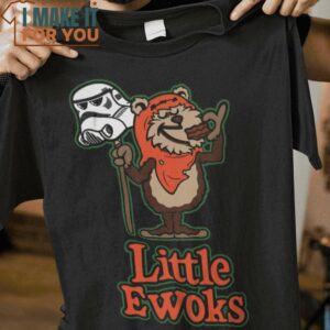 Little Ewoks Little Caesars Pizza Star Wars Mashup T-Shirt, Unique Halloween Graphic Tees for Men