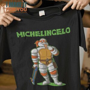 Michelingelo Teenage Mutant Ninja Turtles T-Shirt, Unique Halloween Graphic Tees for Men