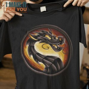 Mushu Kombat Mortal Kombat Mushu from Mulan T-Shirt, Unique Halloween Graphic Tees for Men