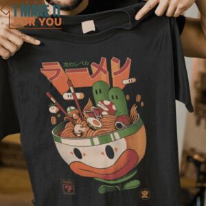 Next Lever Ramen Super Mario Bros T-Shirt, Unique Halloween Graphic Tees for Men
