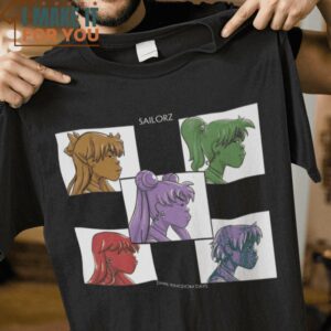 Sailorz Demon Day Sailor Moon Mashup T-Shirt, Unique Halloween Graphic Tees for Men