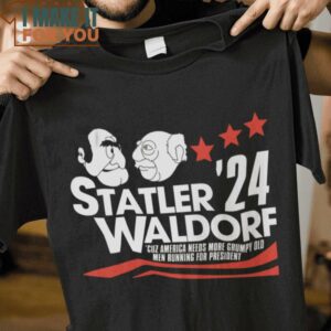 Statler Waldorf ’24 Statler and Waldorf Star Wars Mashup T-Shirt, Unique Halloween Graphic Tees for Men