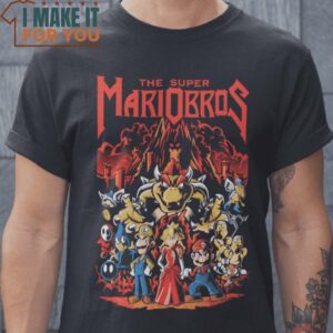 Super Bros Super Mario Bros T-Shirt, Unique Halloween Graphic Tees for Men