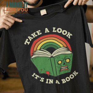 Take A Look Evil Dead Reading Rainbow Mashup T-Shirt, Unique Halloween Graphic Tees for Men
