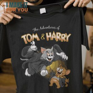 The Adventures Of Tom and Harry Tom and Jerry Harry Potter T-Shirt, Unique Halloween Graphic Tees for Men