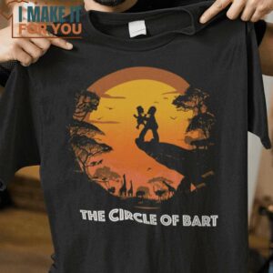 The Circle of Bart The Lion King The Simpsons Mashup T-Shirt, Unique Halloween Graphic Tees for Men