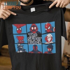 The Spider Bunch The Brady Bunch Spider-Man Mashup T-Shirt, Unique Halloween Graphic Tees for Men