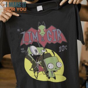 Zim and Gir Invader Zim T-Shirt, Unique Halloween Graphic Tees for Men