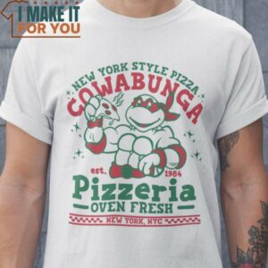 Cowabunga Pizzeria Teenage Mutant Ninja Turtles T-Shirt, Unique Halloween Graphic Tees for Men