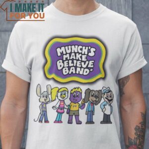 Munch’s Make Believe Band Chuck E. Cheese T-Shirt, Unique Halloween Graphic Tees for Men