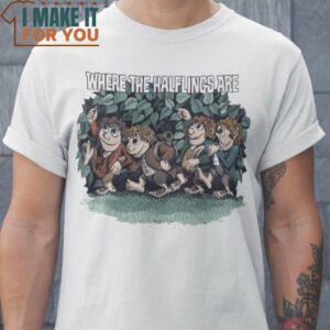 Where The Halflings Are Where The Wild Things Are Hobbits T-Shirt, Unique Halloween Graphic Tees for Men