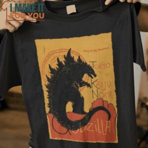 Kaiju Noir Kaiju Godzilla Mashup T-Shirt, Vintage Halloween Tee for Men