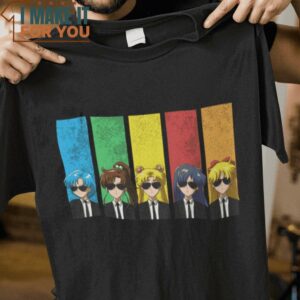 Reservoir Girls Reservoir Dogs Sailor Moon Mashup T-Shirt, Vintage Halloween Tee for Men