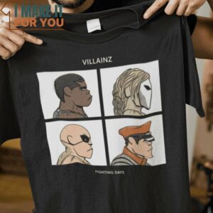 Villainz Fighting Days Demon Days Street Fighter Mashup T-Shirt, Vintage Halloween Tee for Men